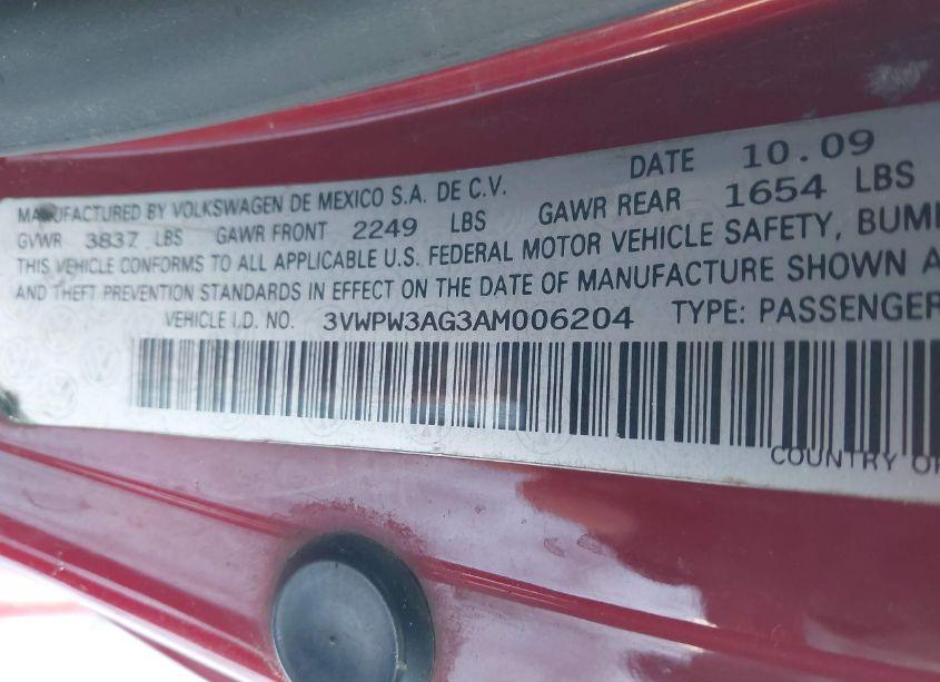 Photo 9 of 2010 Volkswagen New BEETLE 2.5L FINAL EDITION (VIN 3VWPW3AG3AM006204)