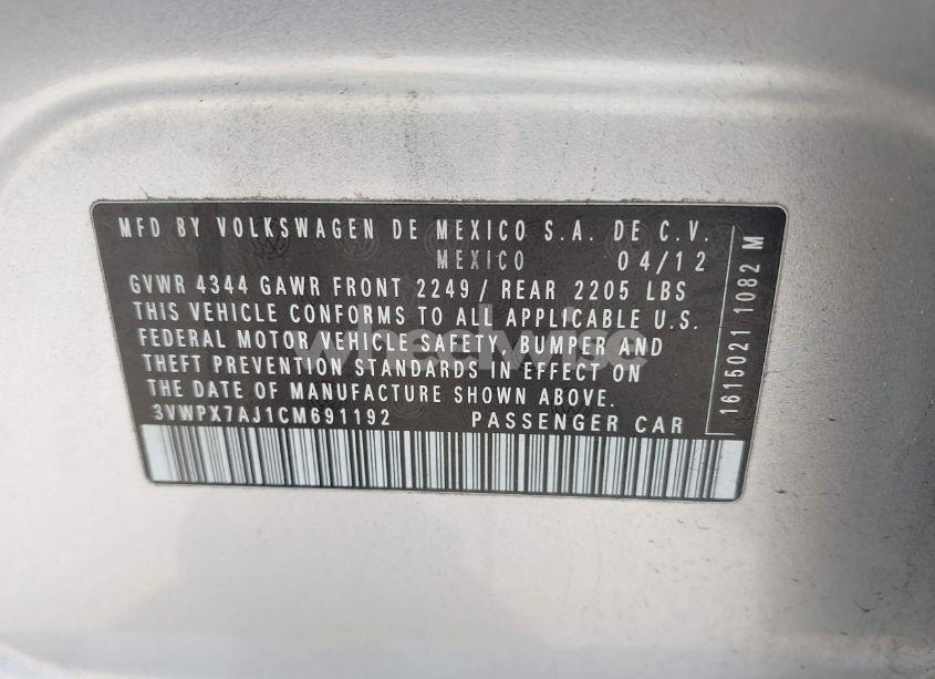 Photo 9 of 2012 Volkswagen Jetta SPORTWAGEN 2.5L SE (VIN 3VWPX7AJ1CM691192)