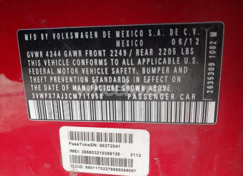 Photo 9 of 2012 Volkswagen Jetta SPORTWAGEN 2.5L SE (VIN 3VWPX7AJ3CM711958)