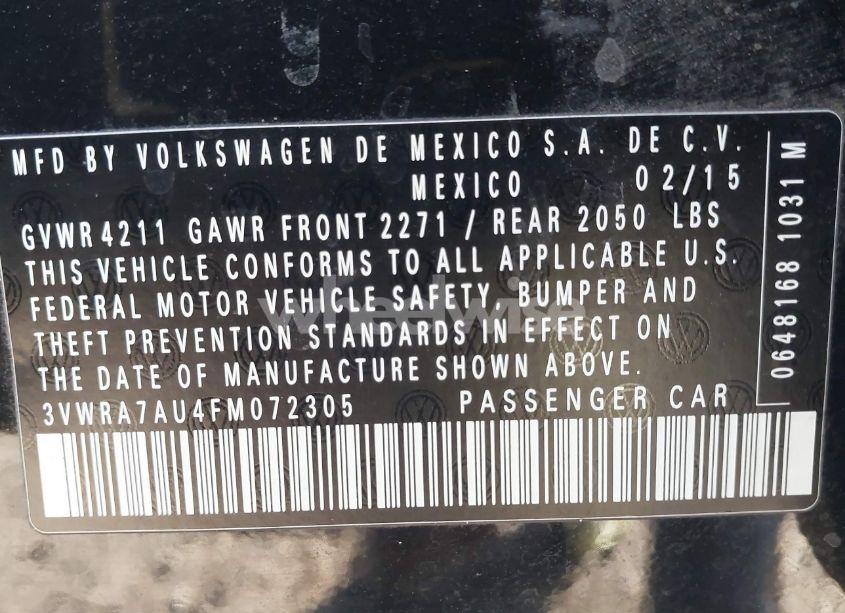 Photo 9 of 2015 Volkswagen Golf TDI S 4-DOOR (VIN 3VWRA7AU4FM072305)