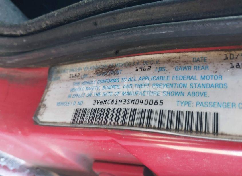 Photo 9 of 1995 Volkswagen Jetta III GL/GL (VIN 3VWRC81H3SM040085)