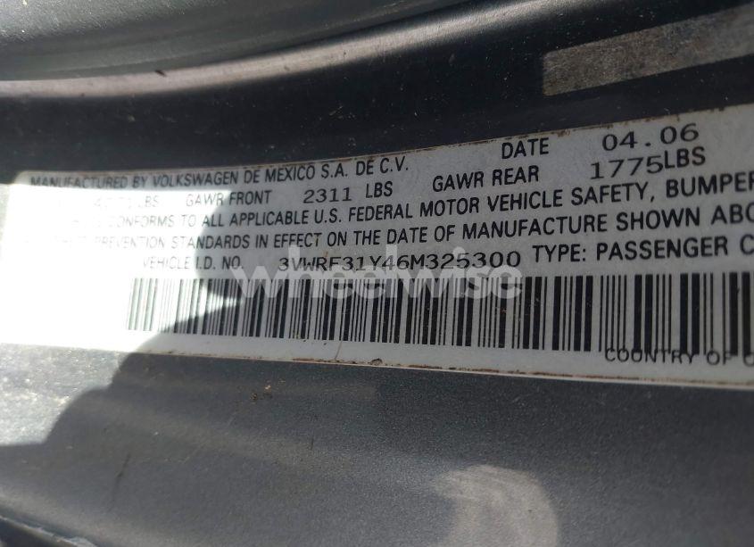 Photo 9 of 2006 Volkswagen New BEETLE 2.5 (VIN 3VWRF31Y46M325300)