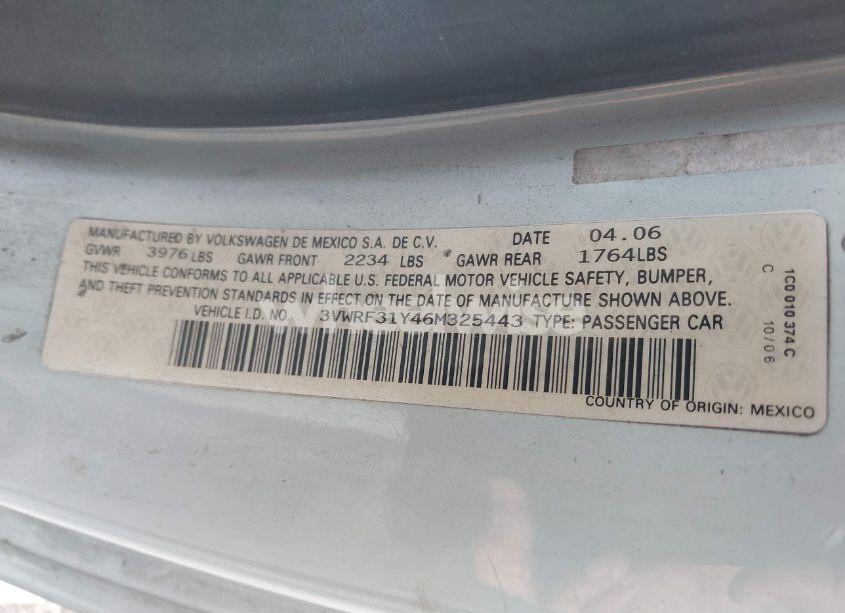 Photo 9 of 2006 Volkswagen New BEETLE 2.5 (VIN 3VWRF31Y46M325443)