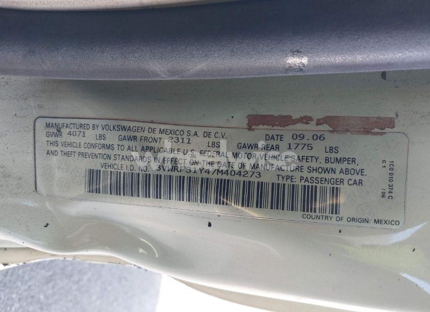 Photo 9 of 2007 Volkswagen New BEETLE 2.5 (VIN 3VWRF31Y47M404273)