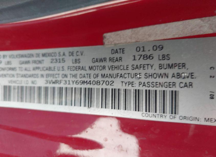 Photo 9 of 2009 Volkswagen New BEETLE 2.5L (VIN 3VWRF31Y69M408702)