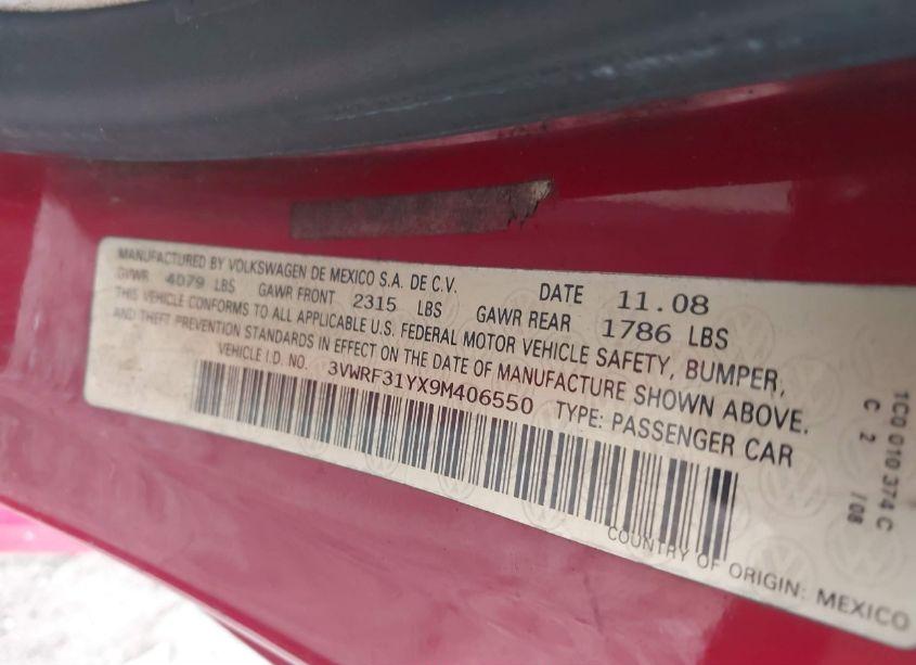 Photo 9 of 2009 Volkswagen New BEETLE 2.5L (VIN 3VWRF31YX9M406550)