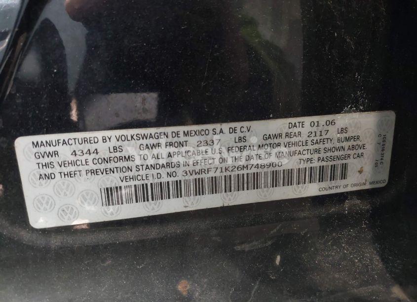 Photo 9 of 2006 Volkswagen Jetta 2.5 (VIN 3VWRF71K26M748900)