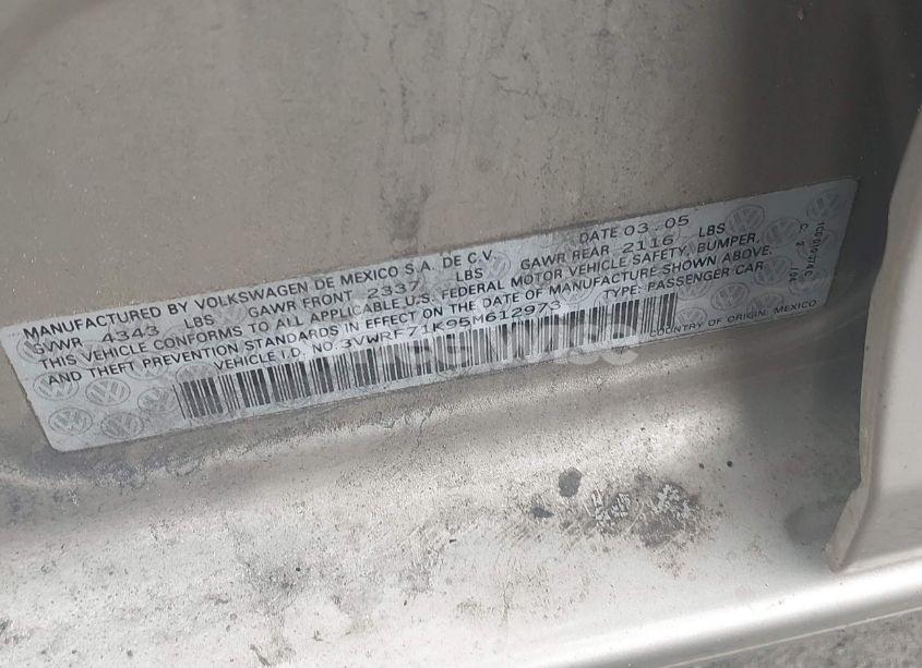 Photo 9 of 2005 Volkswagen Jetta 2.5 (VIN 3VWRF71K95M612973)