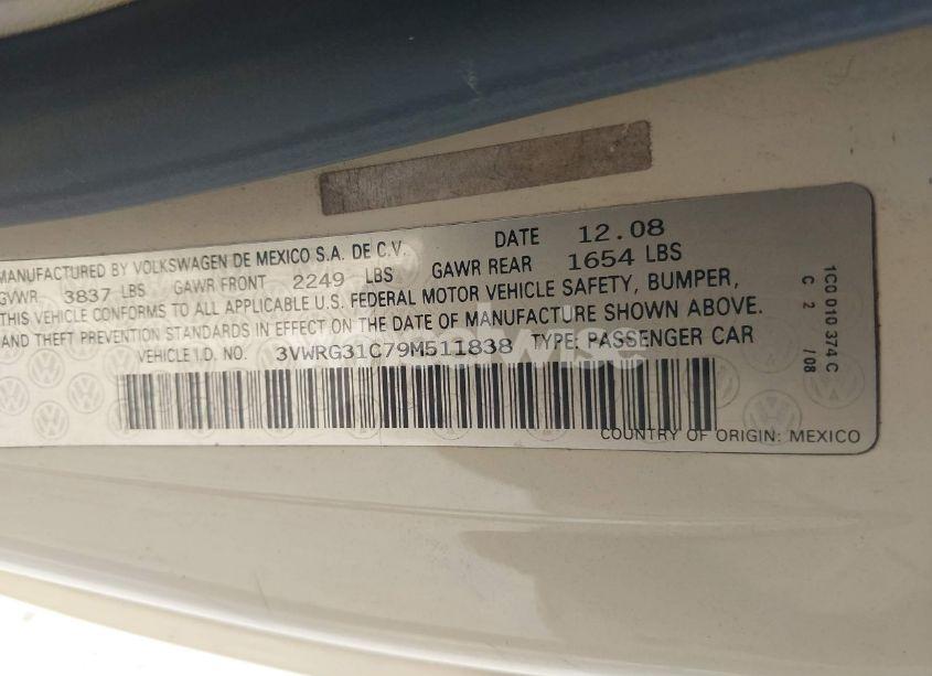 Photo 9 of 2009 Volkswagen New BEETLE 2.5L (VIN 3VWRG31C79M511838)