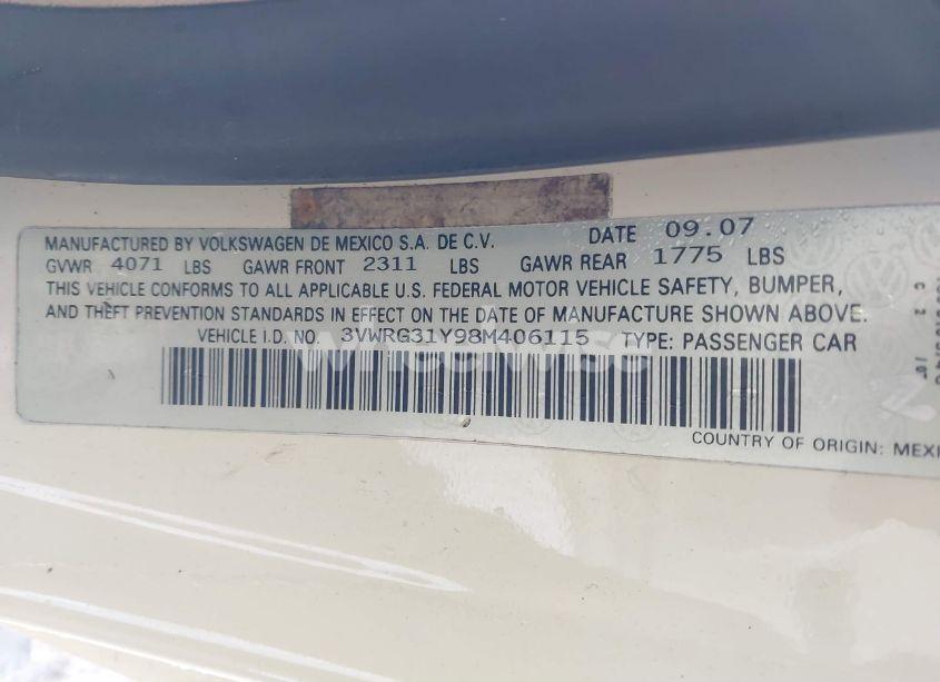 Photo 9 of 2008 Volkswagen New BEETLE SE (VIN 3VWRG31Y98M406115)