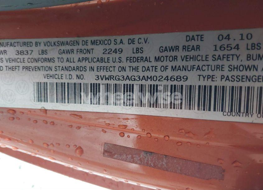 Photo 9 of 2010 Volkswagen New BEETLE 2.5L RED ROCK EDITION (VIN 3VWRG3AG3AM024689)