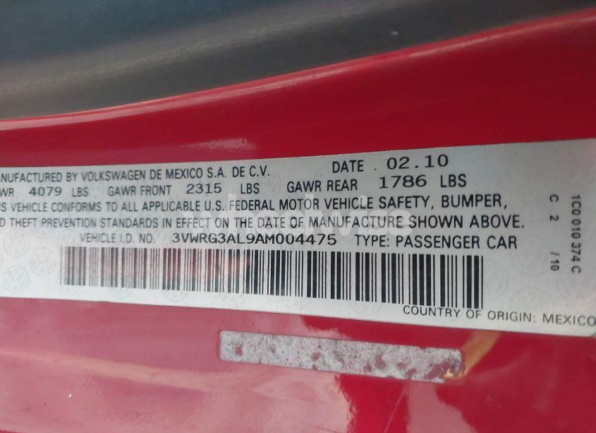 Photo 9 of 2010 Volkswagen New BEETLE 2.5L (VIN 3VWRG3AL9AM004475)