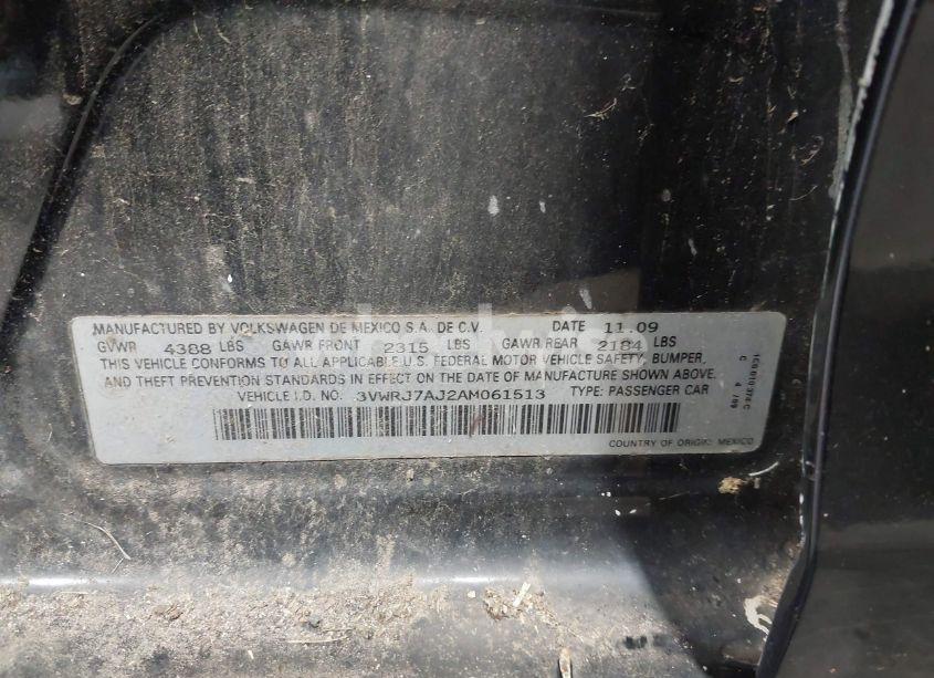 Photo 9 of 2010 Volkswagen Jetta WOLFSBURG EDITION (VIN 3VWRJ7AJ2AM061513)