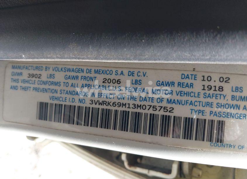 Photo 9 of 2003 Volkswagen Jetta GL (VIN 3VWRK69M13M075752)