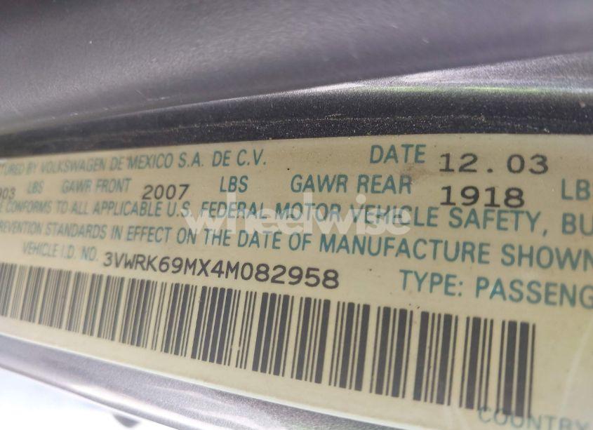 Photo 9 of 2004 Volkswagen Jetta GL (VIN 3VWRK69MX4M082958)