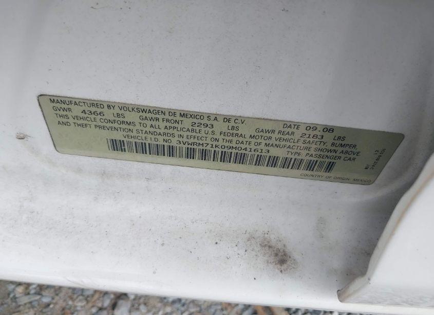 Photo 9 of 2009 Volkswagen Jetta SE/SEL (VIN 3VWRM71K09M041613)