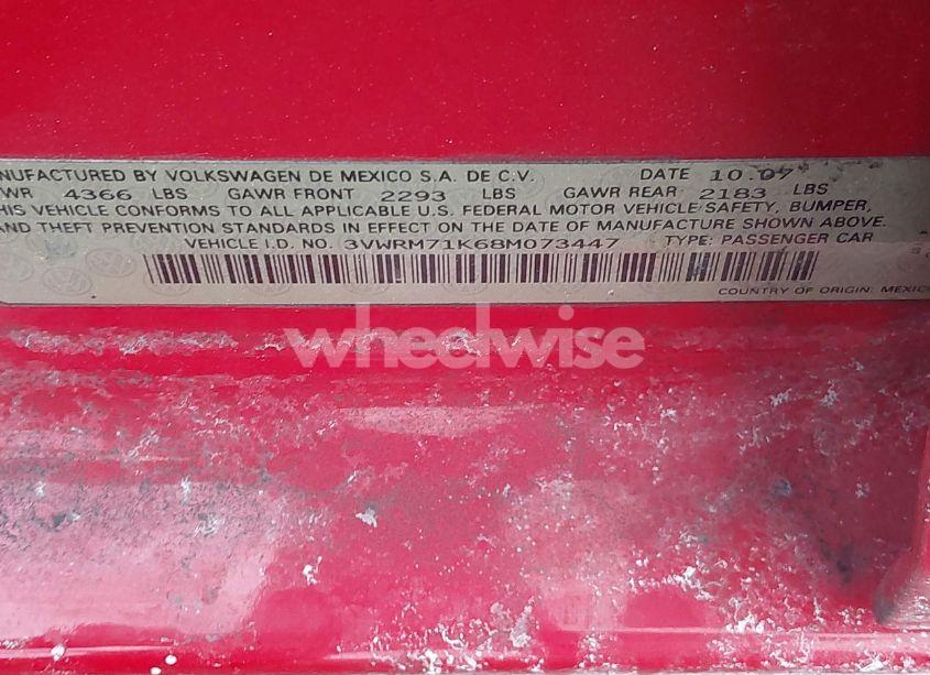 Photo 9 of 2008 Volkswagen Jetta SE/SEL (VIN 3VWRM71K68M073447)