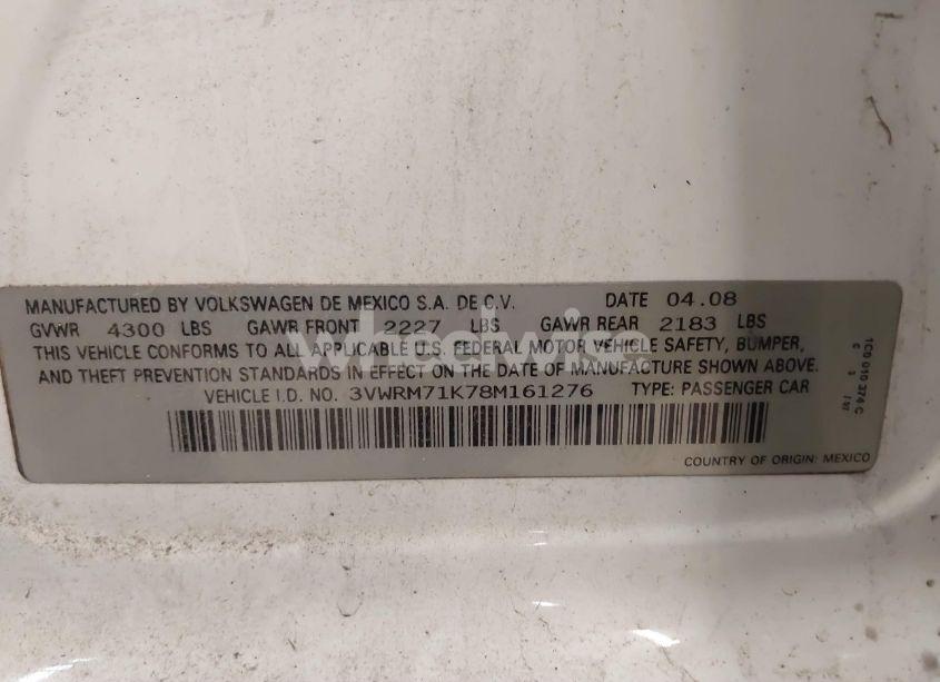 Photo 9 of 2008 Volkswagen Jetta SE/SEL (VIN 3VWRM71K78M161276)