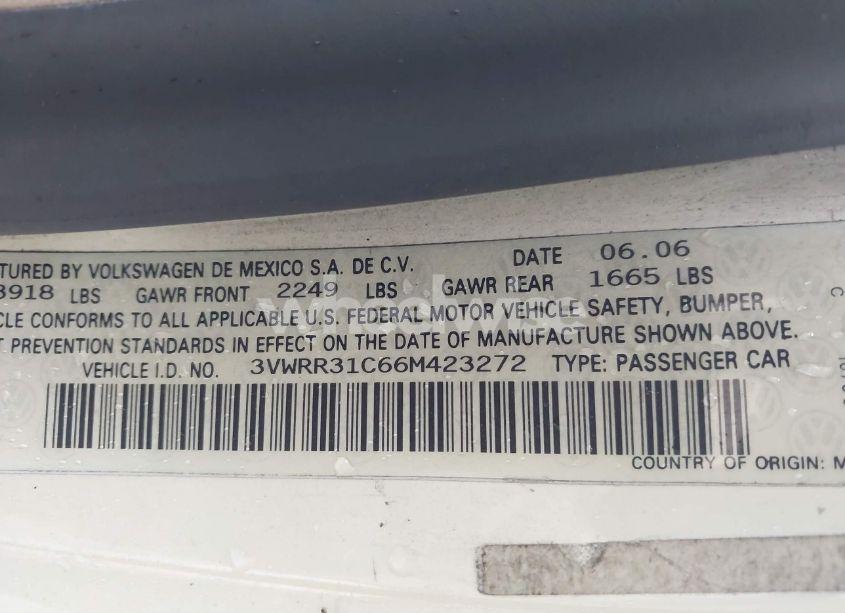 Photo 9 of 2006 Volkswagen New BEETLE TDI (VIN 3VWRR31C66M423272)