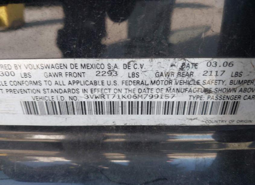 Photo 9 of 2006 Volkswagen Jetta TDI (VIN 3VWRT71K06M799157)