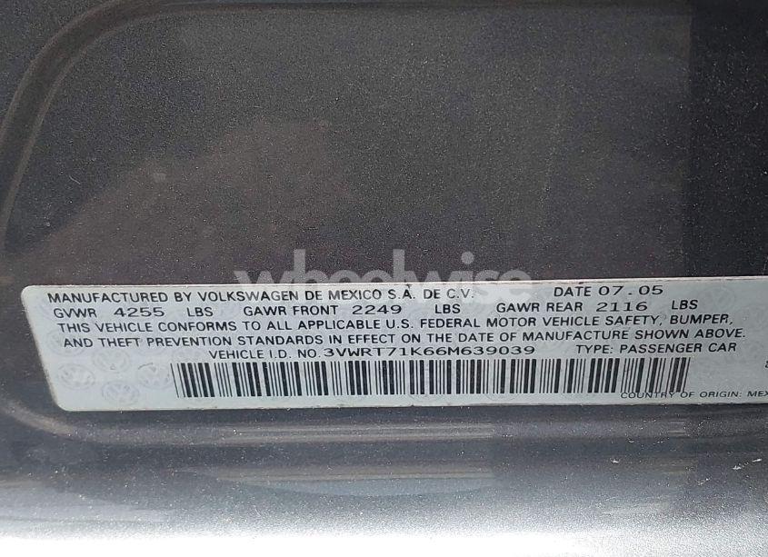 Photo 9 of 2006 Volkswagen Jetta TDI (VIN 3VWRT71K66M639039)