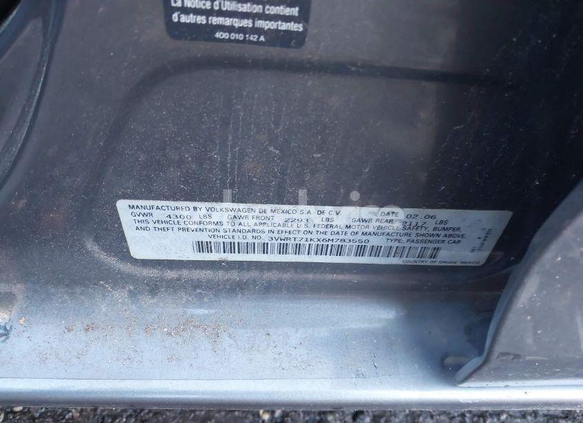 Photo 9 of 2006 Volkswagen Jetta TDI (VIN 3VWRT71KX6M783550)