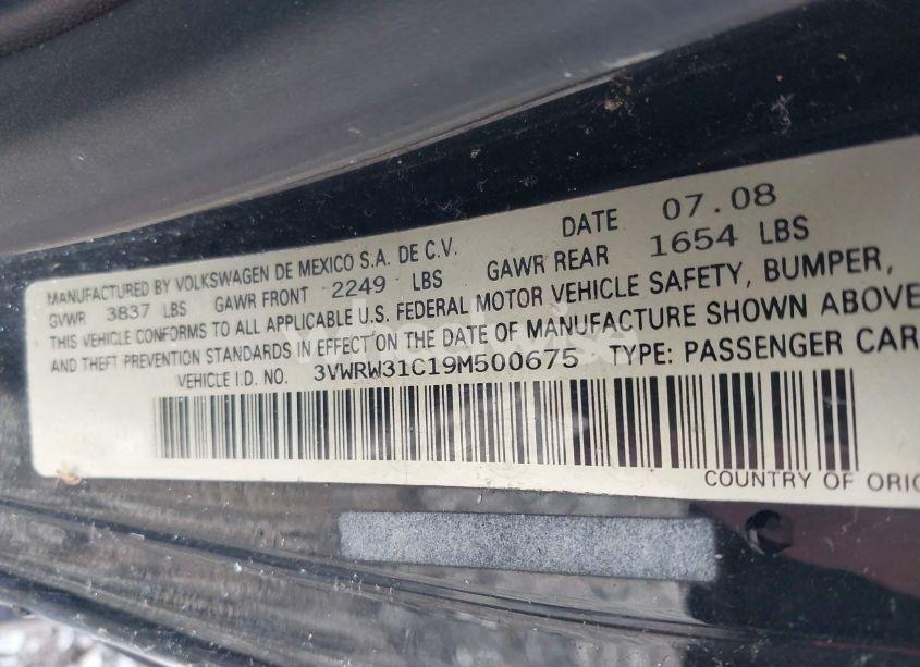 Photo 9 of 2009 Volkswagen New BEETLE 2.5L (VIN 3VWRW31C19M500675)