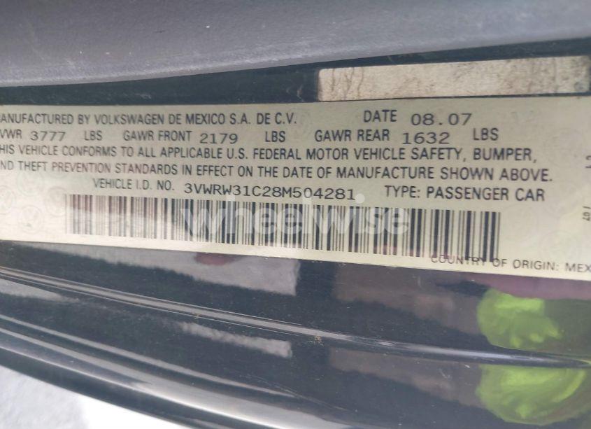 Photo 9 of 2008 Volkswagen New BEETLE S/SE (VIN 3VWRW31C28M504281)