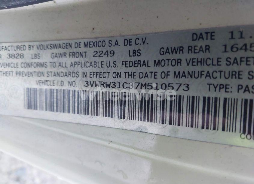 Photo 9 of 2007 Volkswagen New BEETLE 2.5 (VIN 3VWRW31C37M510573)