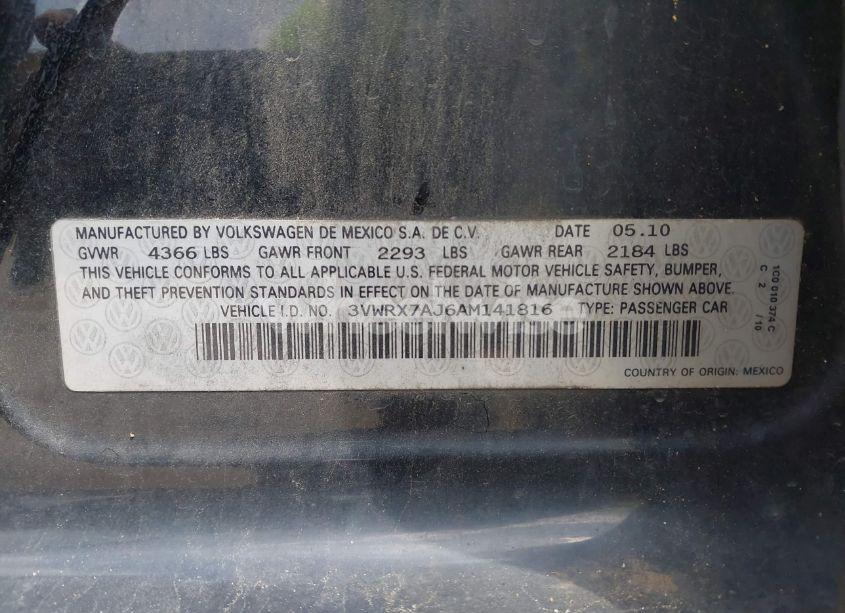 Photo 9 of 2010 Volkswagen Jetta LIMITED EDITION (VIN 3VWRX7AJ6AM141816)