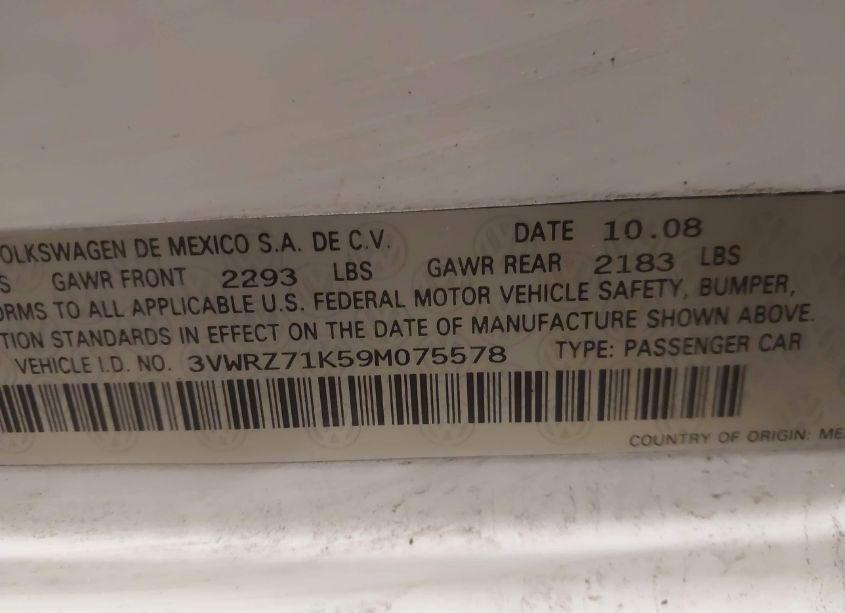 Photo 9 of 2009 Volkswagen Jetta SE/SEL (VIN 3VWRZ71K59M075578)