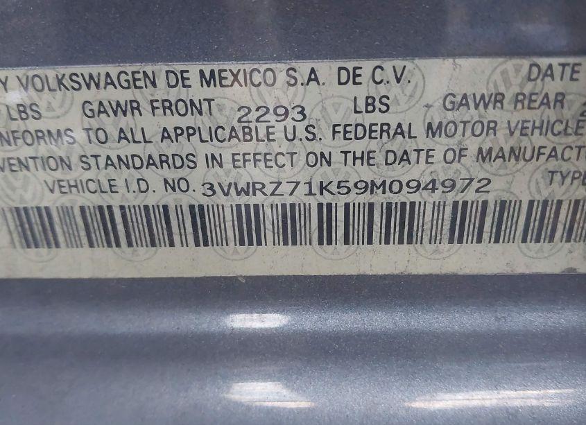 Photo 9 of 2009 Volkswagen Jetta SE (VIN 3VWRZ71K59M094972)