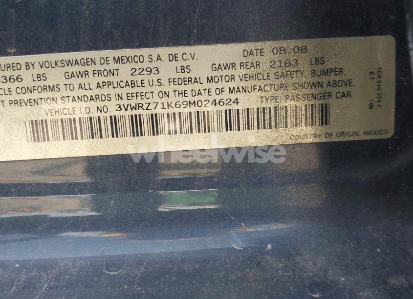 Photo 9 of 2009 Volkswagen Jetta SE/SEL (VIN 3VWRZ71K69M024624)