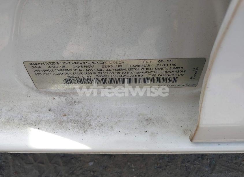 Photo 9 of 2008 Volkswagen Jetta SE/SEL (VIN 3VWRZ71KX8M173889)