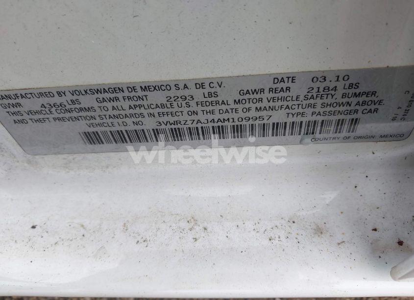 Photo 9 of 2010 Volkswagen Jetta LIMITED EDITION (VIN 3VWRZ7AJ4AM109957)