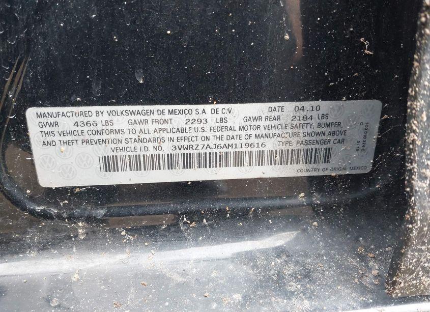 Photo 9 of 2010 Volkswagen Jetta LIMITED EDITION (VIN 3VWRZ7AJ6AM119616)
