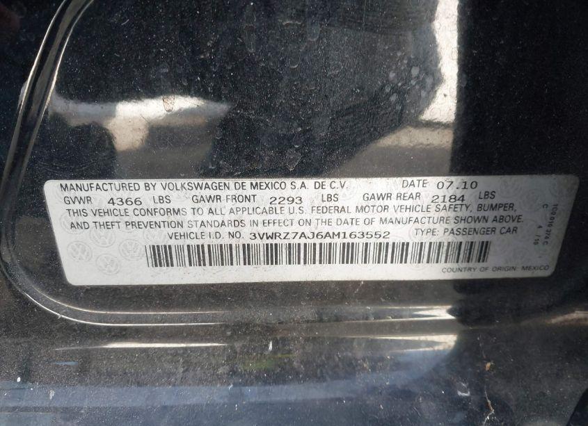 Photo 9 of 2010 Volkswagen Jetta LIMITED EDITION (VIN 3VWRZ7AJ6AM163552)