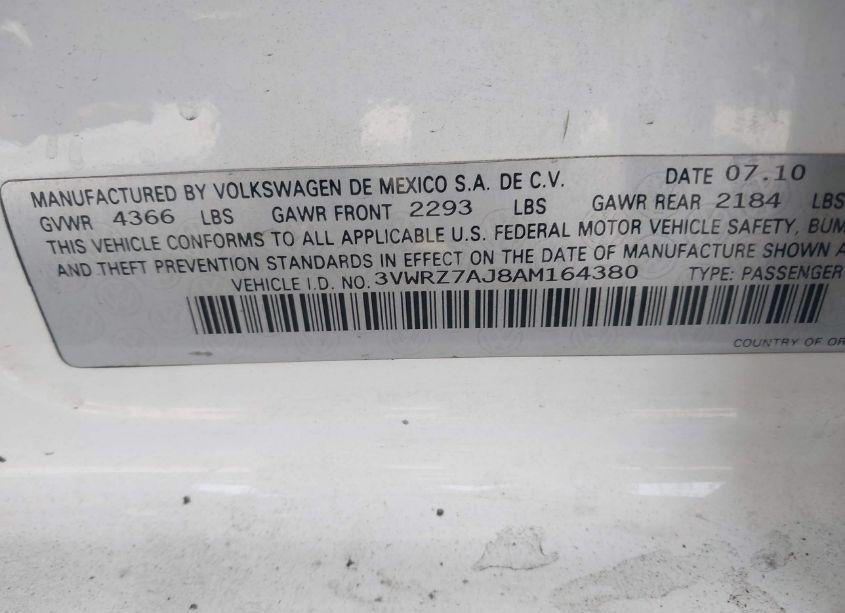 Photo 9 of 2010 Volkswagen Jetta LIMITED EDITION (VIN 3VWRZ7AJ8AM164380)