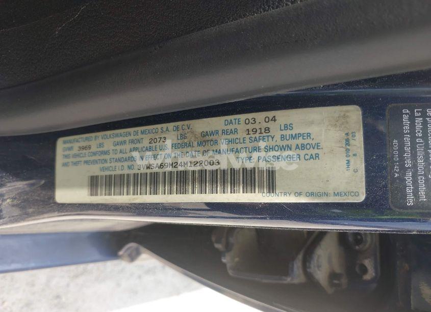 Photo 9 of 2004 Volkswagen Jetta GLS 2.0L (VIN 3VWSA69M24M122003)