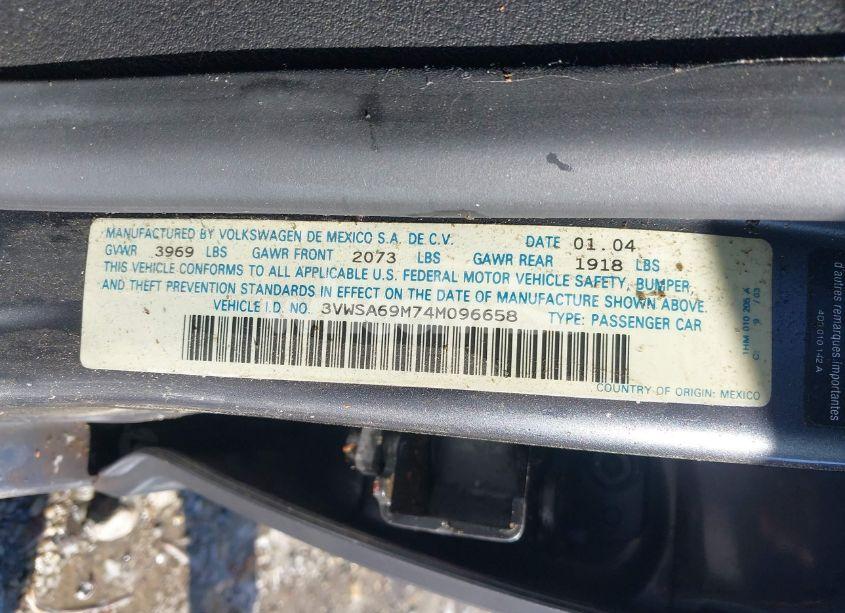 Photo 9 of 2004 Volkswagen Jetta GLS 2.0L (VIN 3VWSA69M74M096658)