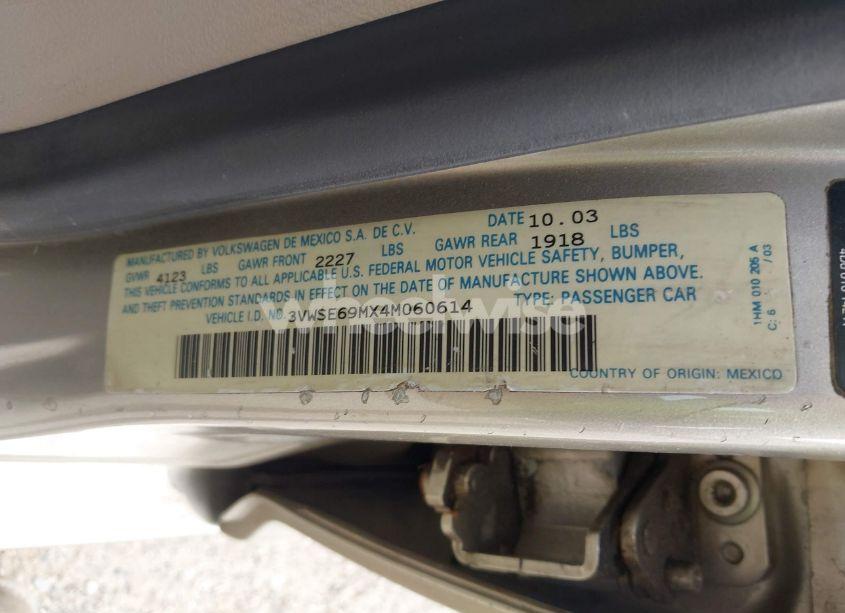 Photo 9 of 2004 Volkswagen Jetta GLI 1.8T/GLS 1.8T (VIN 3VWSE69MX4M060614)