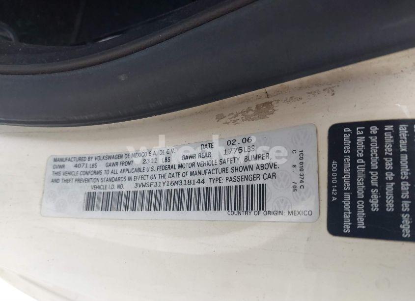 Photo 9 of 2006 Volkswagen New BEETLE 2.5 (VIN 3VWSF31Y16M318144)