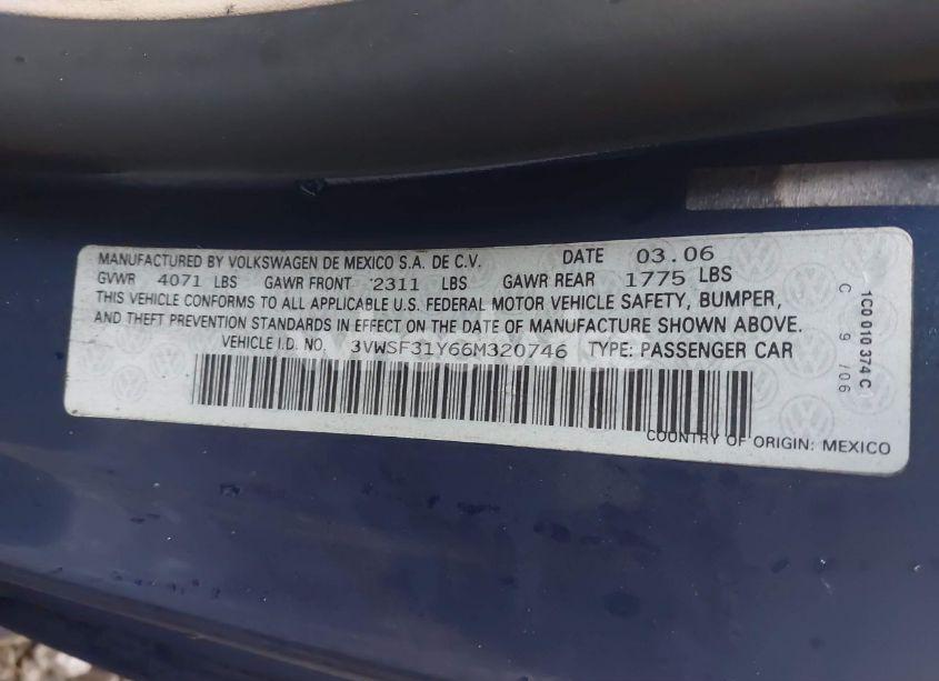 Photo 9 of 2006 Volkswagen New BEETLE 2.5 (VIN 3VWSF31Y66M320746)