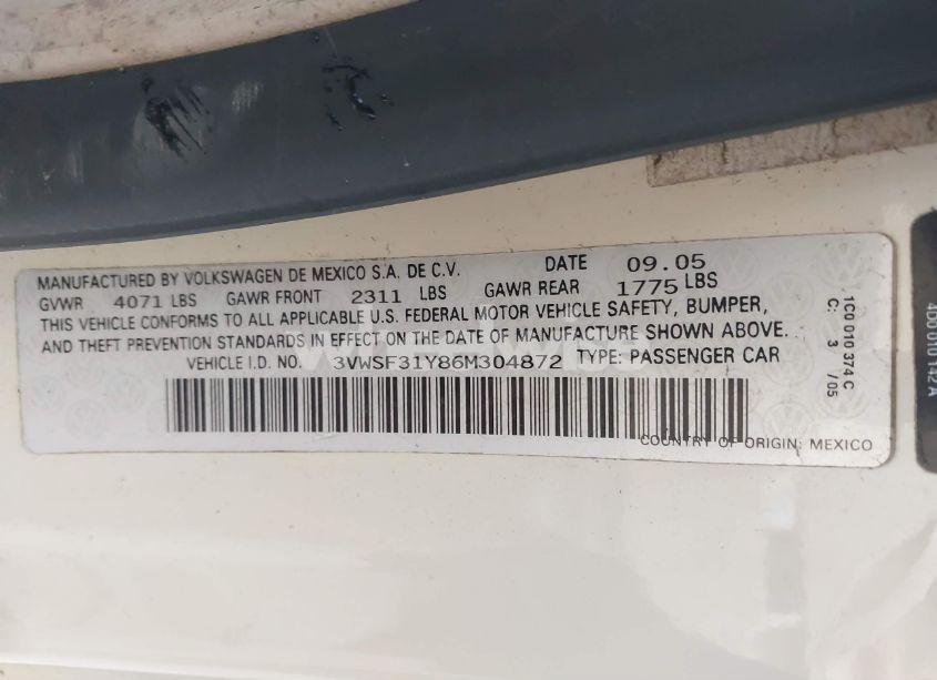 Photo 9 of 2006 Volkswagen New BEETLE 2.5 (VIN 3VWSF31Y86M304872)