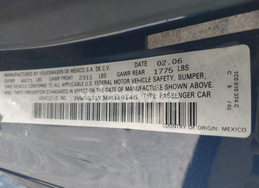 Photo 9 of 2006 Volkswagen New BEETLE 2.5 (VIN 3VWSG31Y36M319146)