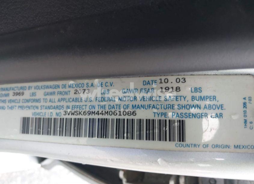 Photo 9 of 2004 Volkswagen Jetta GLS 2.0L (VIN 3VWSK69M44M061086)