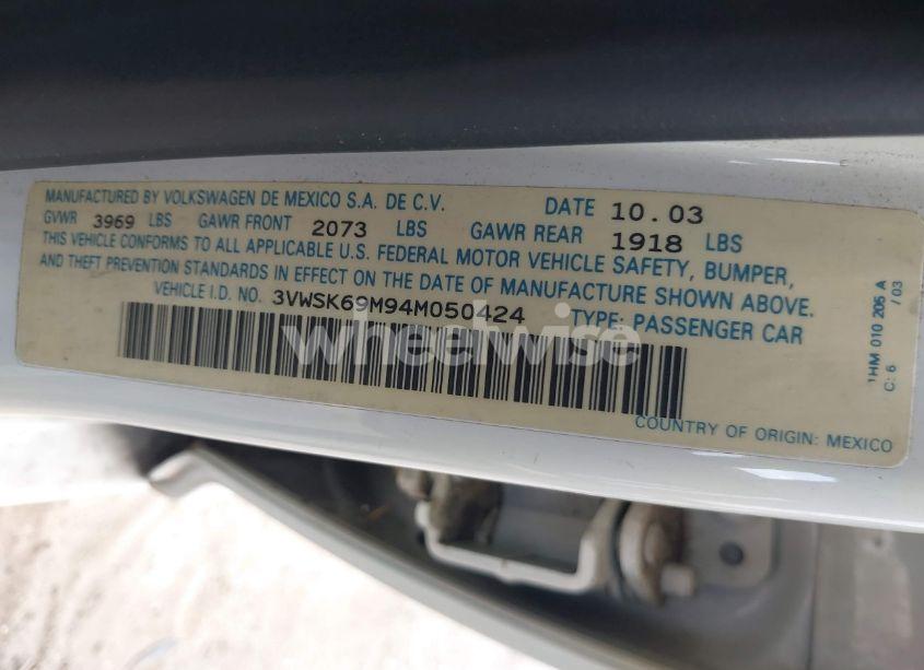 Photo 9 of 2004 Volkswagen Jetta GLS 2.0L (VIN 3VWSK69M94M050424)