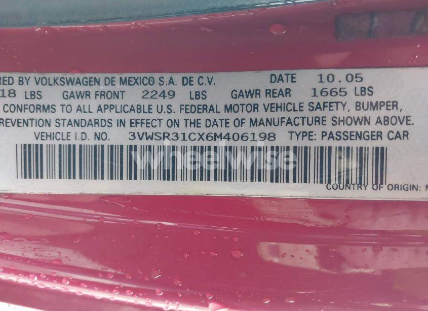 Photo 9 of 2006 Volkswagen New BEETLE TDI (VIN 3VWSR31CX6M406198)