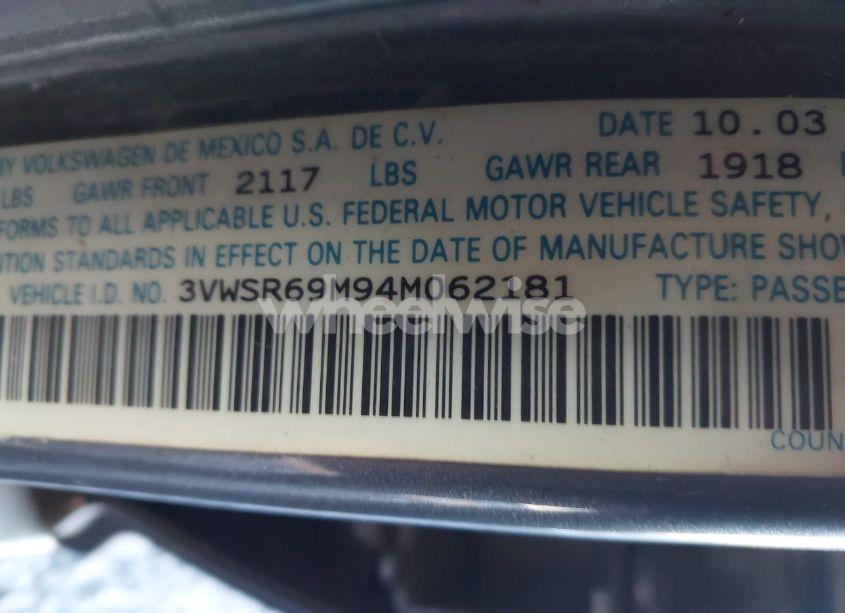 Photo 9 of 2004 Volkswagen Jetta GLS TDI (VIN 3VWSR69M94M062181)