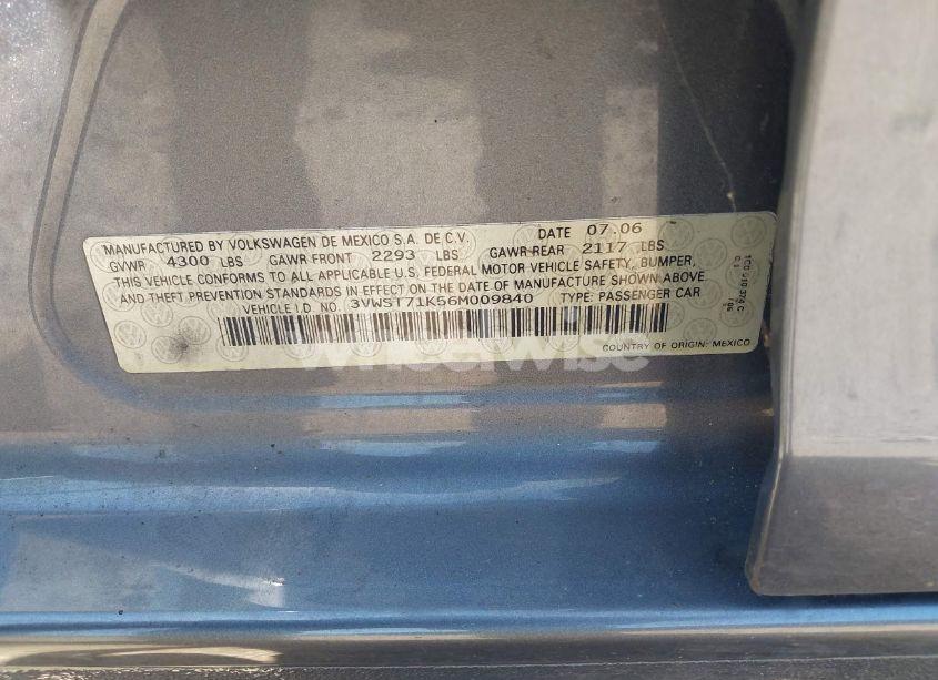Photo 9 of 2006 Volkswagen Jetta TDI (VIN 3VWST71K56M009840)